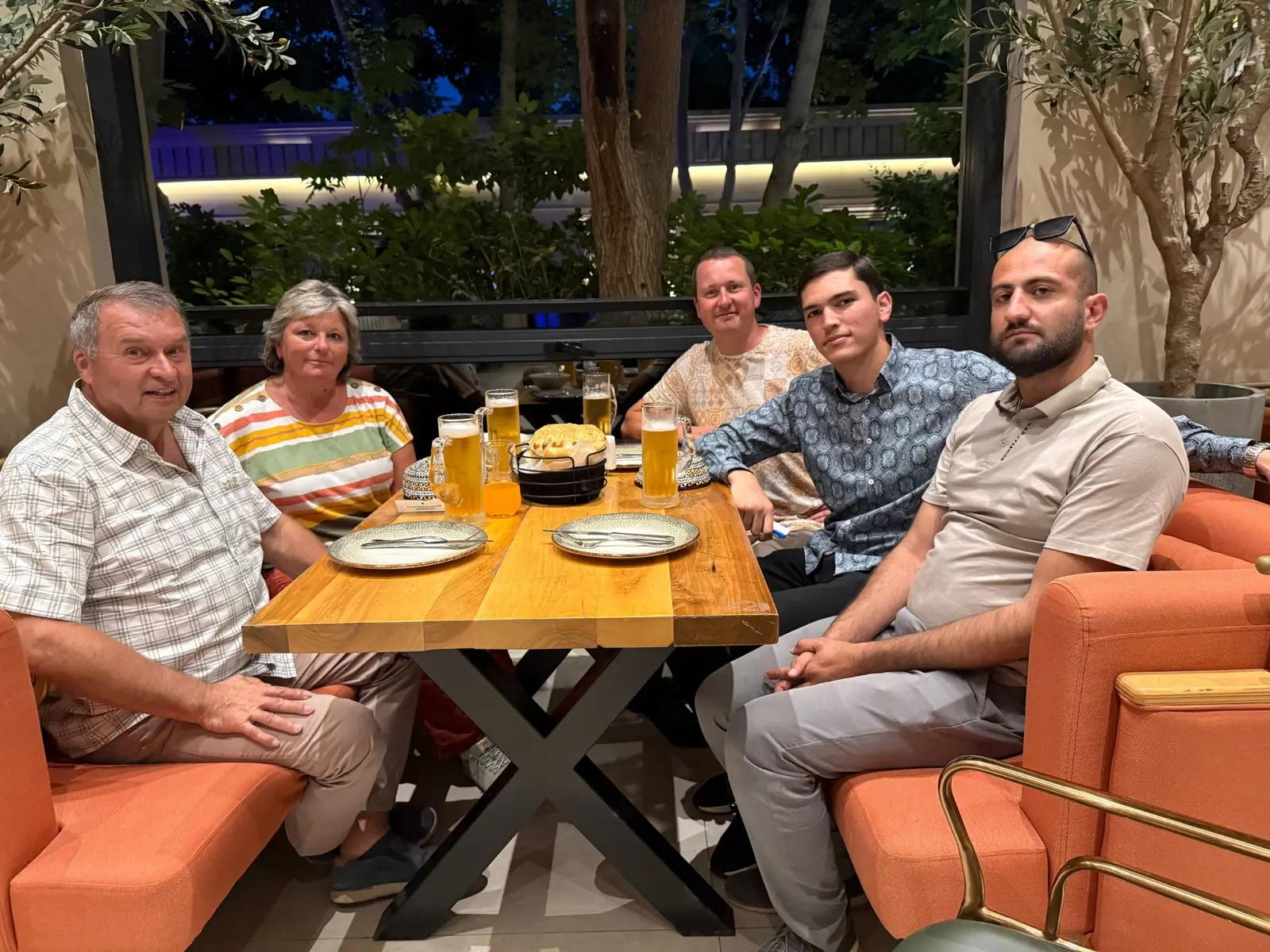 Guests sharing a meal in Turkmenistan