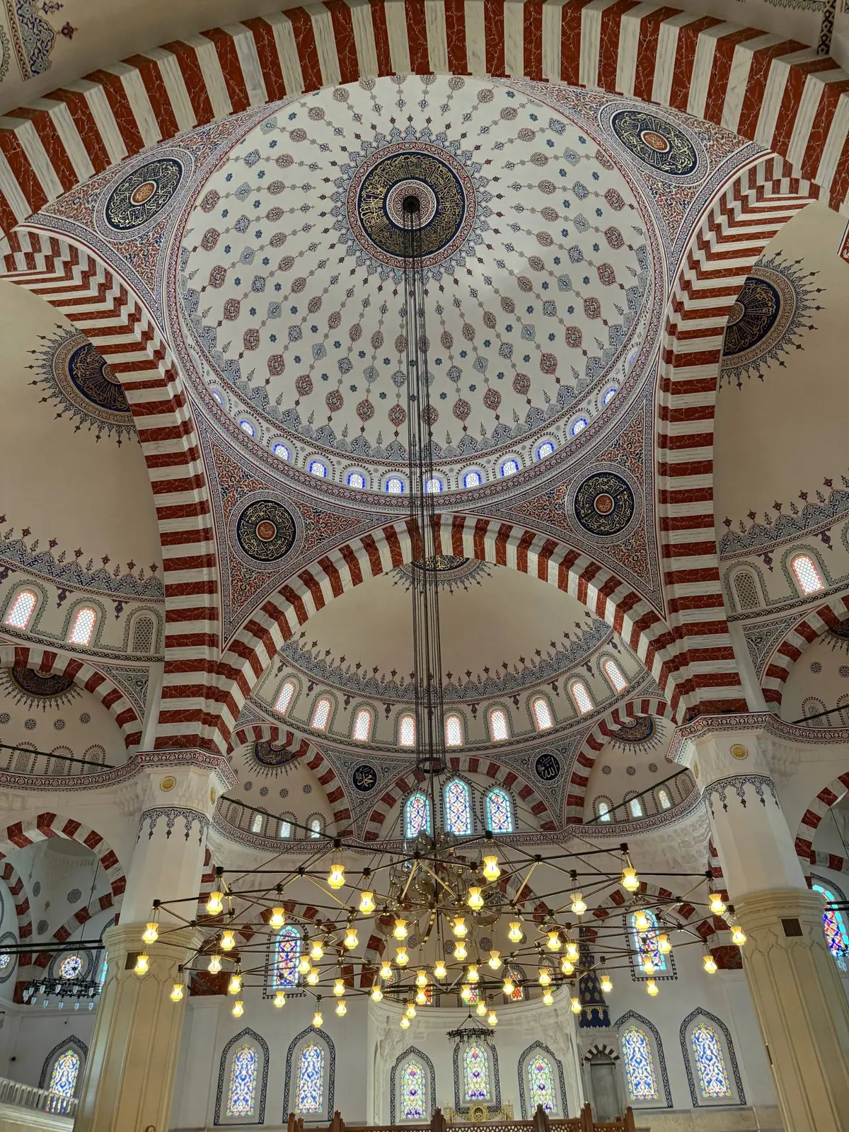 Ornate mosque domes in Ashgabat